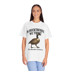 Ducktavious The Marathon Continues  Unisex Garment-Dyed T-shirt, Love Light Healing Shirt, Ducktavious Duck Goose Tee, Restoring Joy Shirt,
