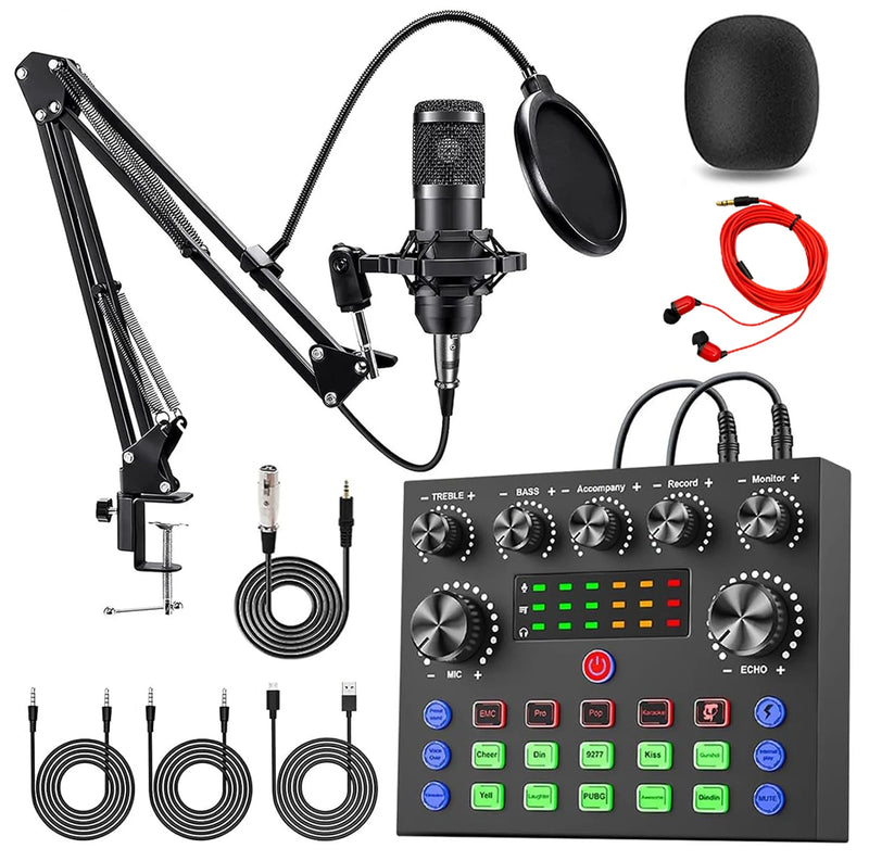 V8S Live Sound Card Podcast Equipment Live Broadcast DJ Device with